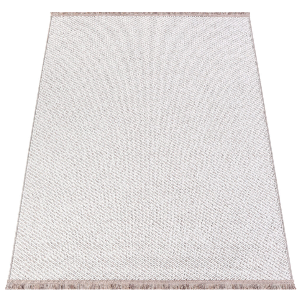Tapis Agra Beige Moderne à Franges