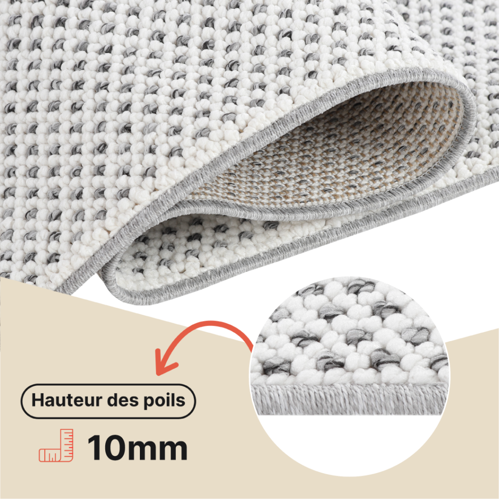 Tapis Agra Gris Moderne à Franges