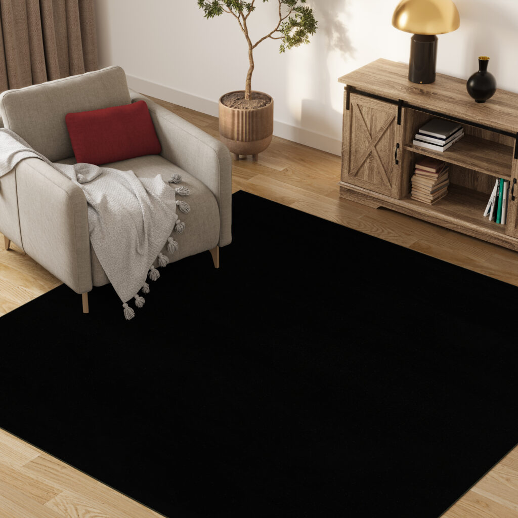 Tapis Mono Carré Intérieur Extérieur Noir