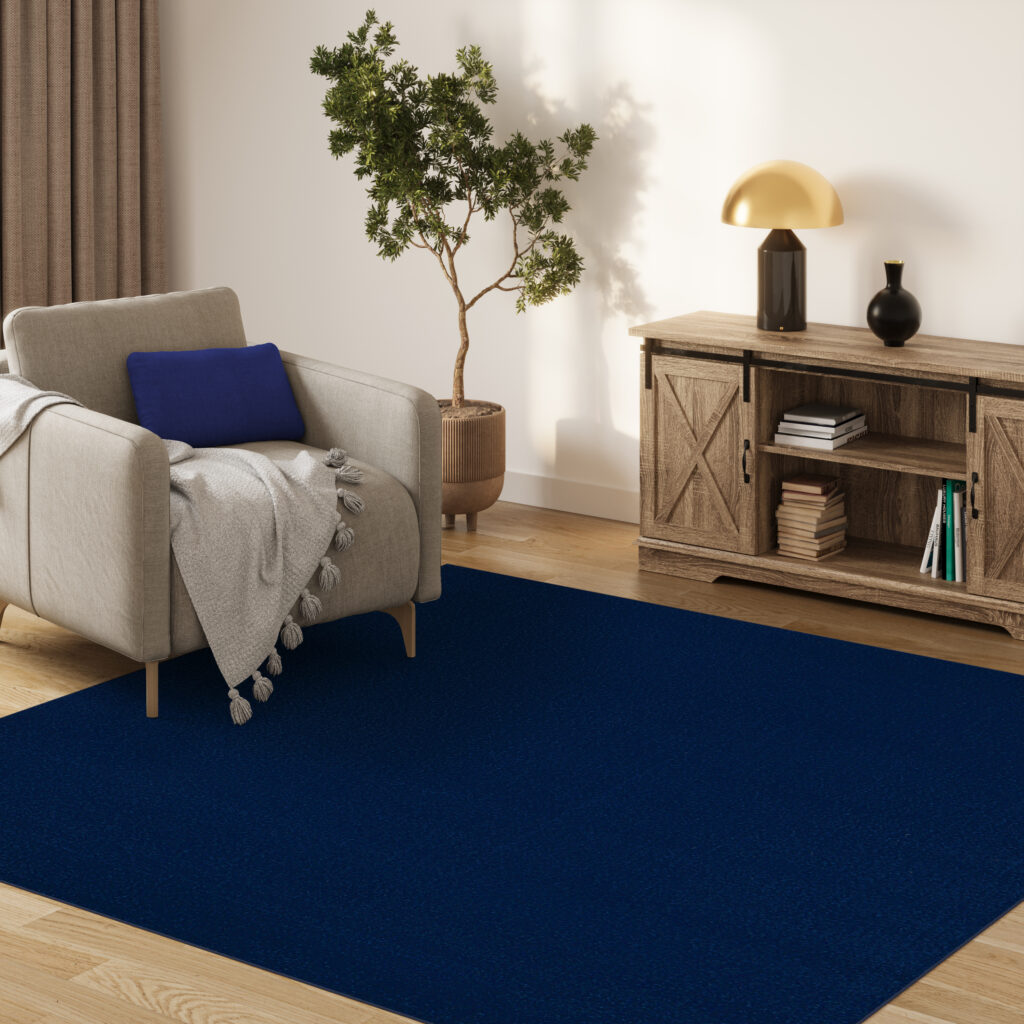 Tapis Mono Carré Intérieur Extérieur Bleu Marine