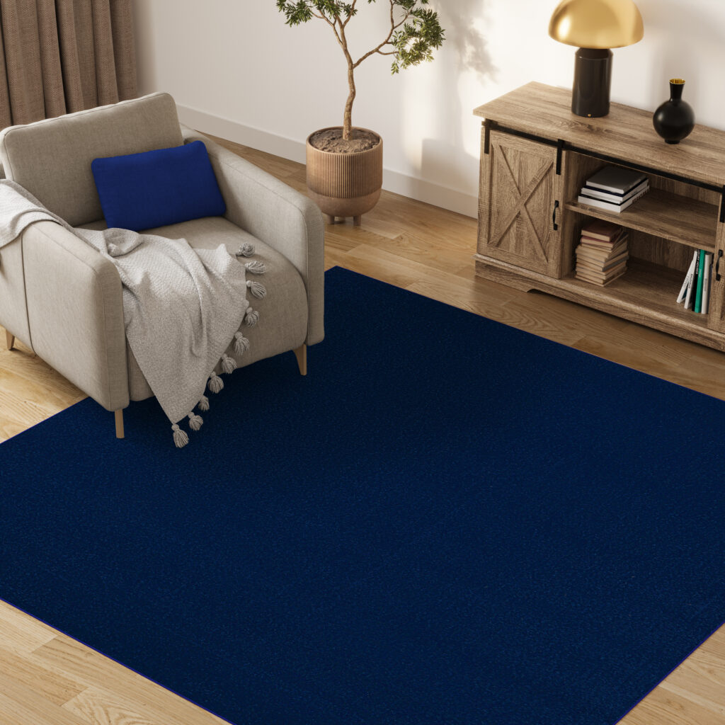 Tapis Mono Carré Intérieur Extérieur Bleu Marine
