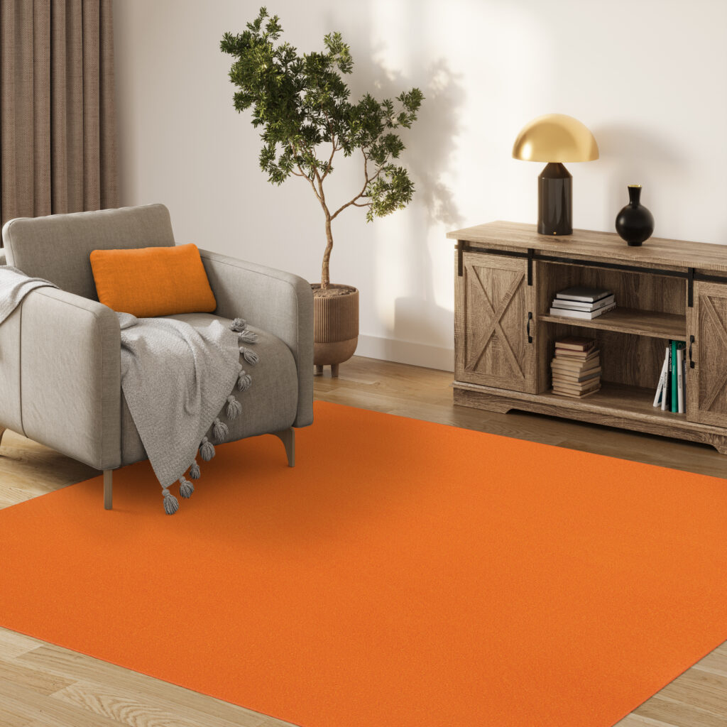 Tapis Mono Carré Intérieur Extérieur Orange