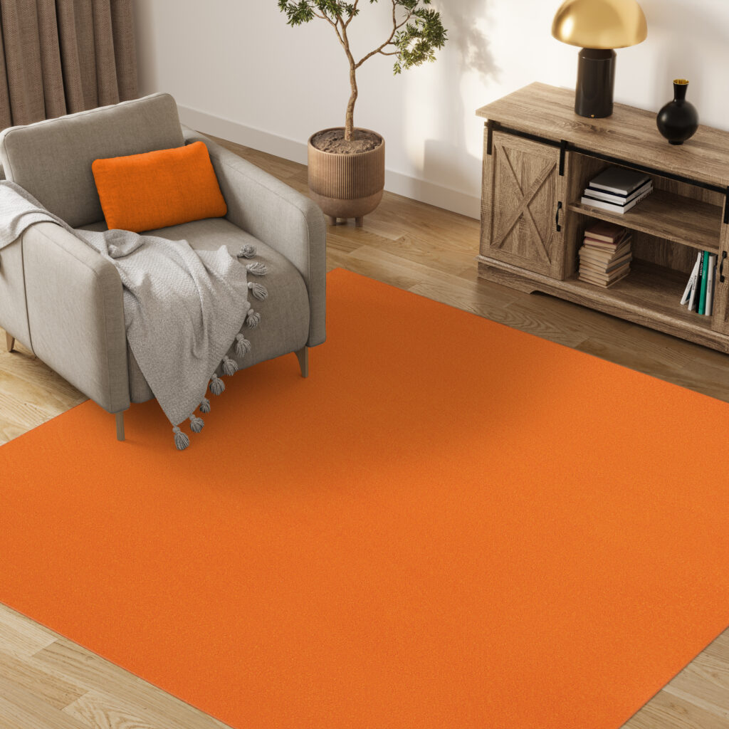 Tapis Mono Carré Intérieur Extérieur Orange