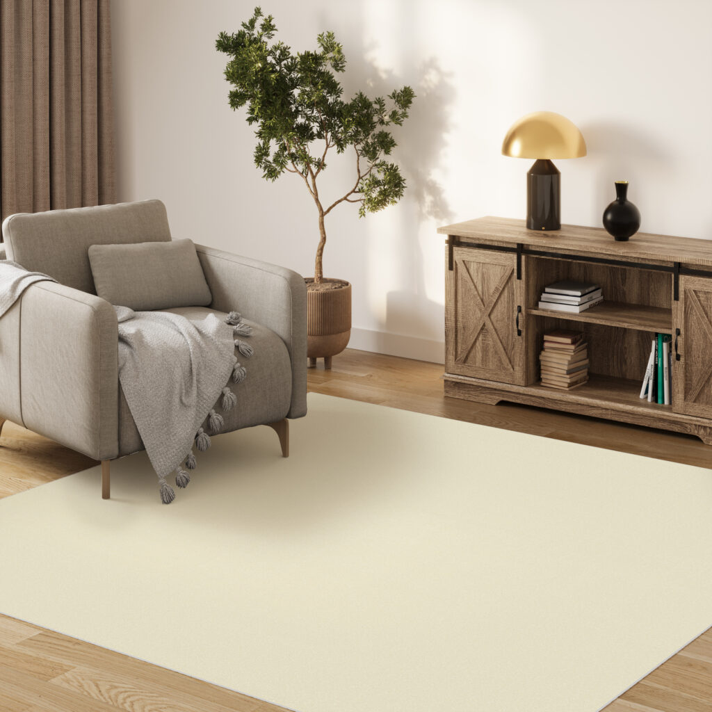 Tapis Mono Carré Intérieur Extérieur Crème