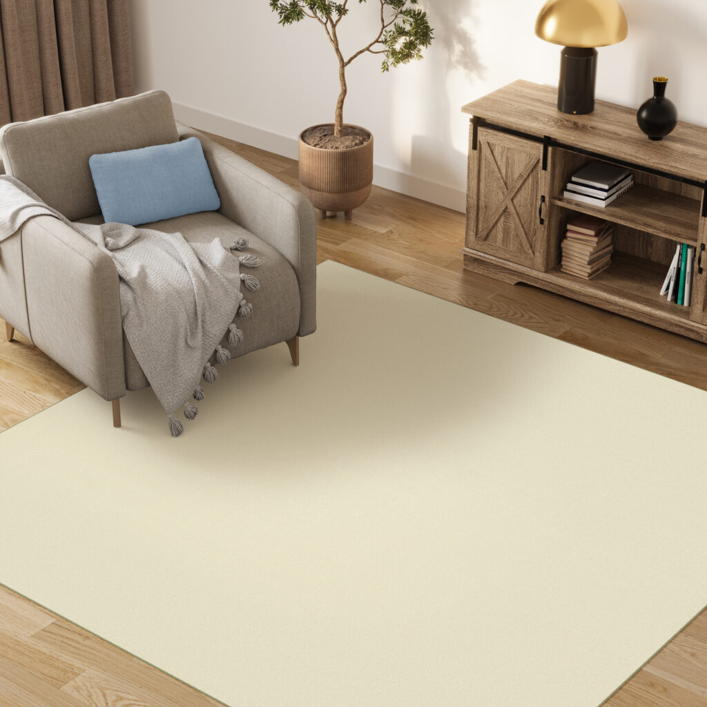 Tapis Mono Carré Intérieur Extérieur Crème