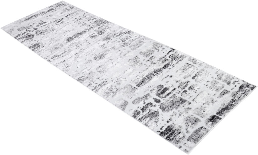 Tapis de Passage Sky Gris Beige Abstrait Flou