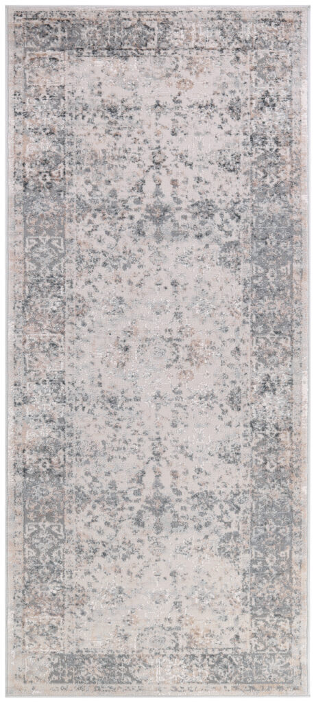 Tapis de Couloir Valley Gris Beige Ornamental Bordure