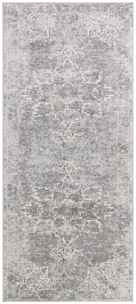 Tapis de Couloir Valley Gris Foncé Floral Rosace