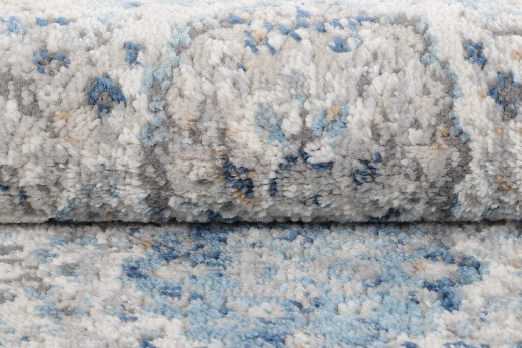 Tapis de Couloir Valley Gris Bleu Ornamental Vintage