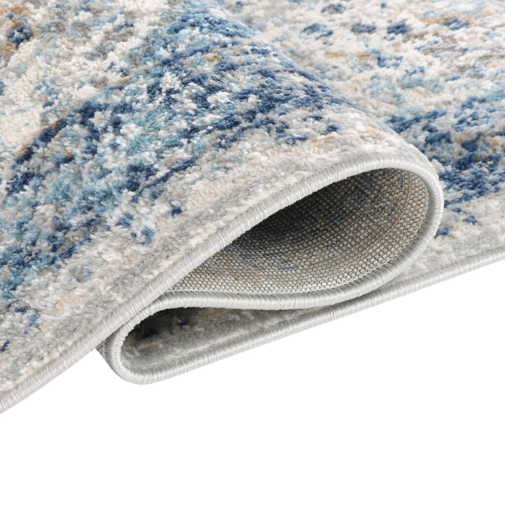 Tapis de Couloir Valley Gris Bleu Ornamental Vintage