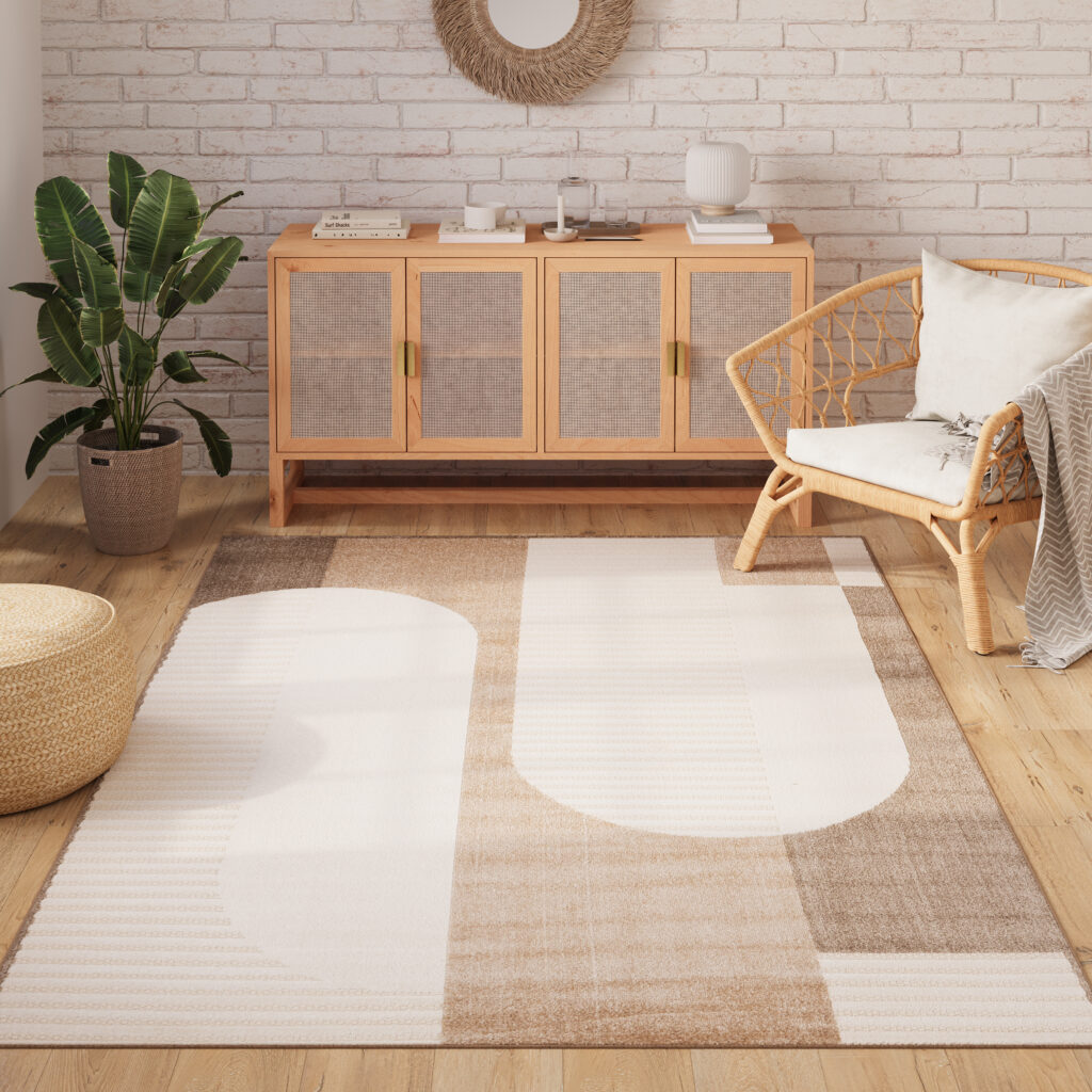 Tapis Extérieur Patio Crème Marron