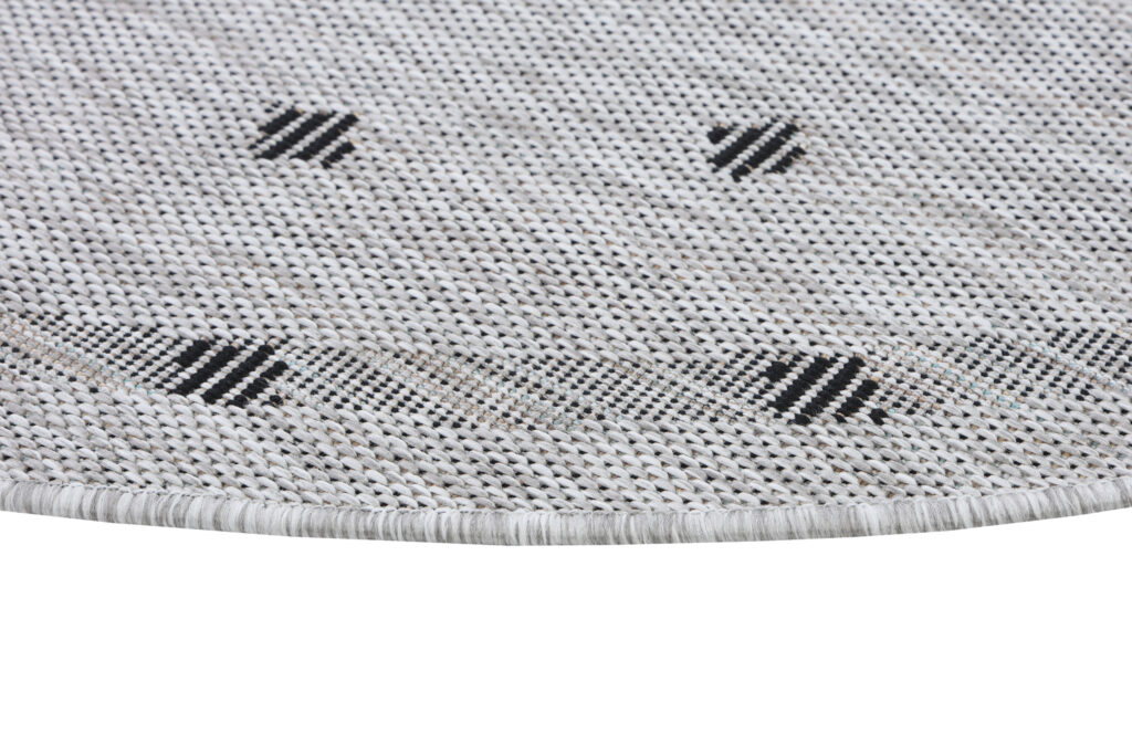 Tapis Melissa Rond Gris Cadre Intérieur Extérieur