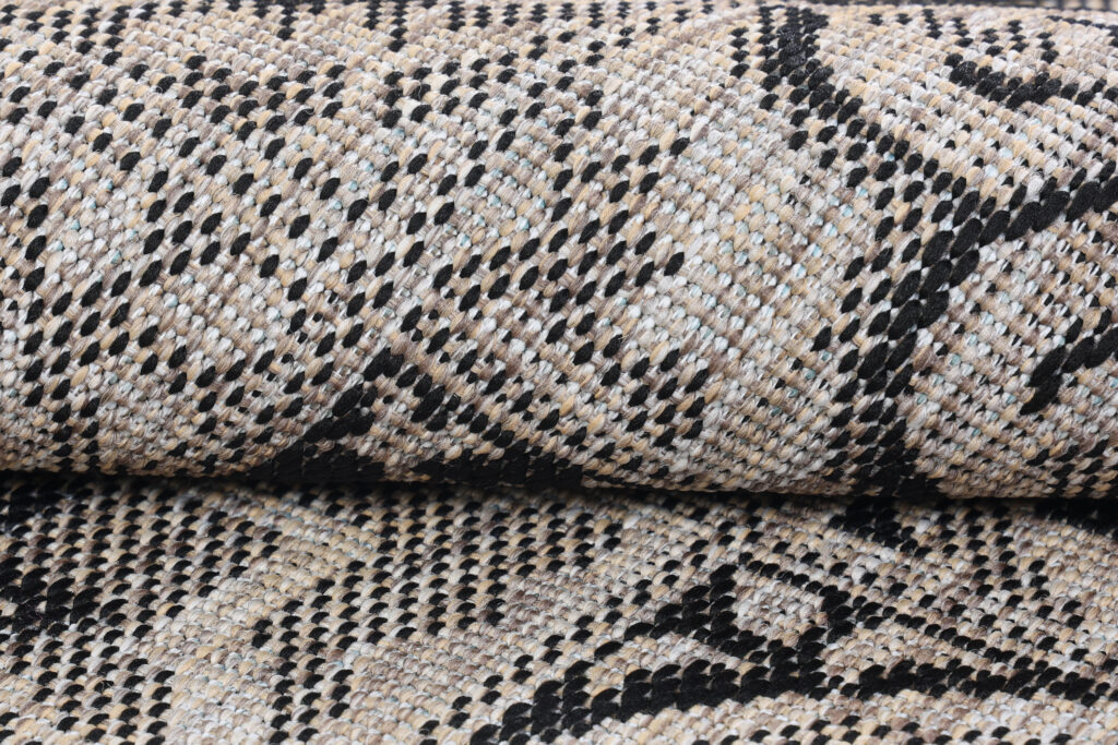 Tapis Melissa Rond Marron Noir Mosaïque Intérieur Extérieur