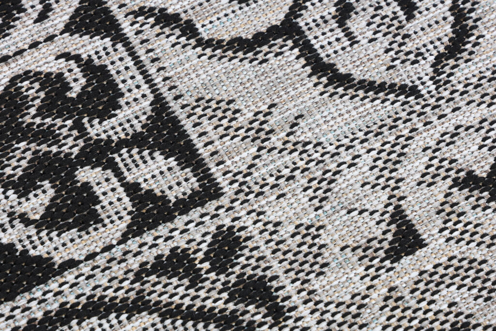 Tapis Melissa Rond Gris Noir Mosaïque Intérieur Extérieur