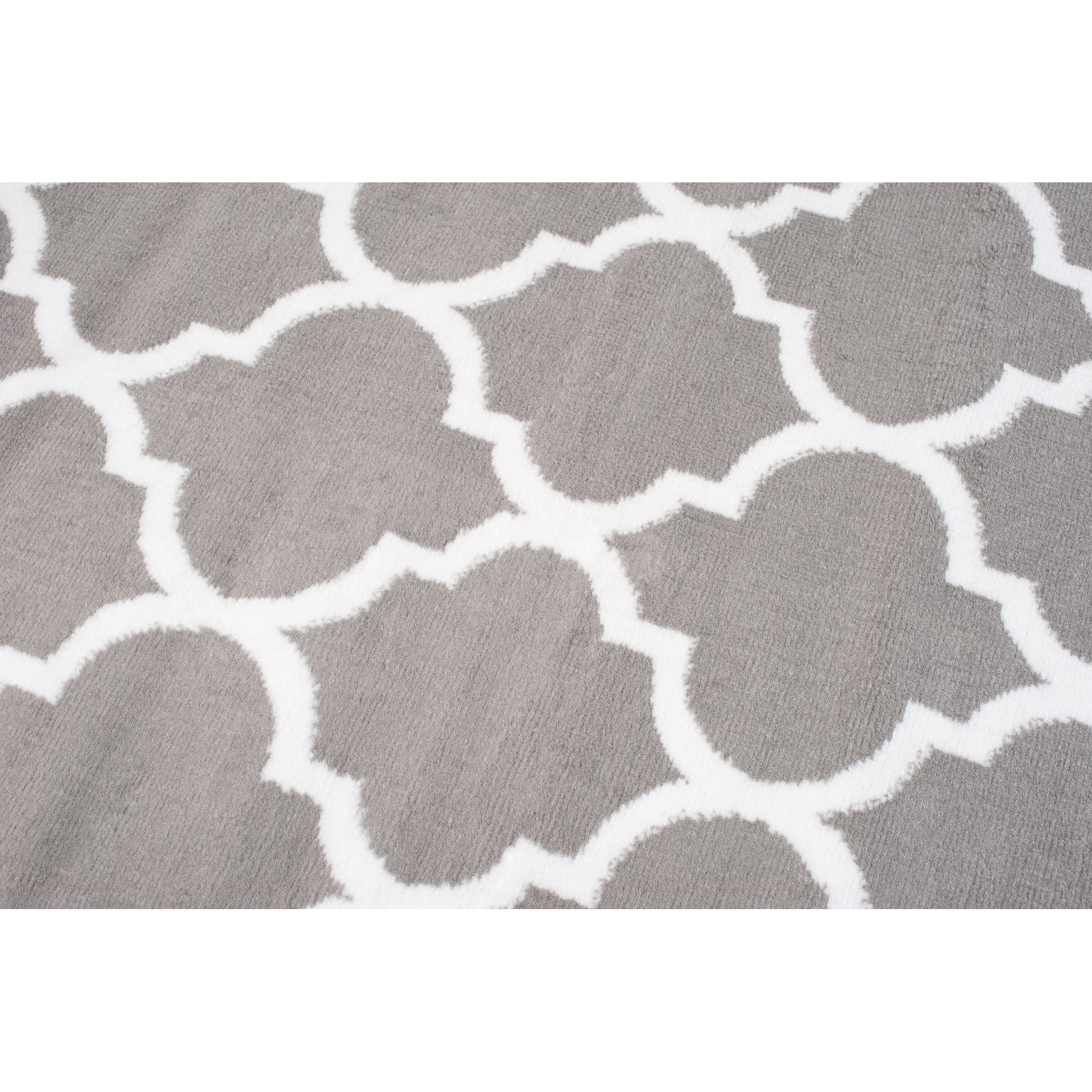 Tapis Firet Moderne Marocain Treillis Gris Blanc Fin