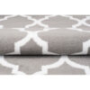 Tapis Firet Moderne Marocain Treillis Gris Blanc Fin