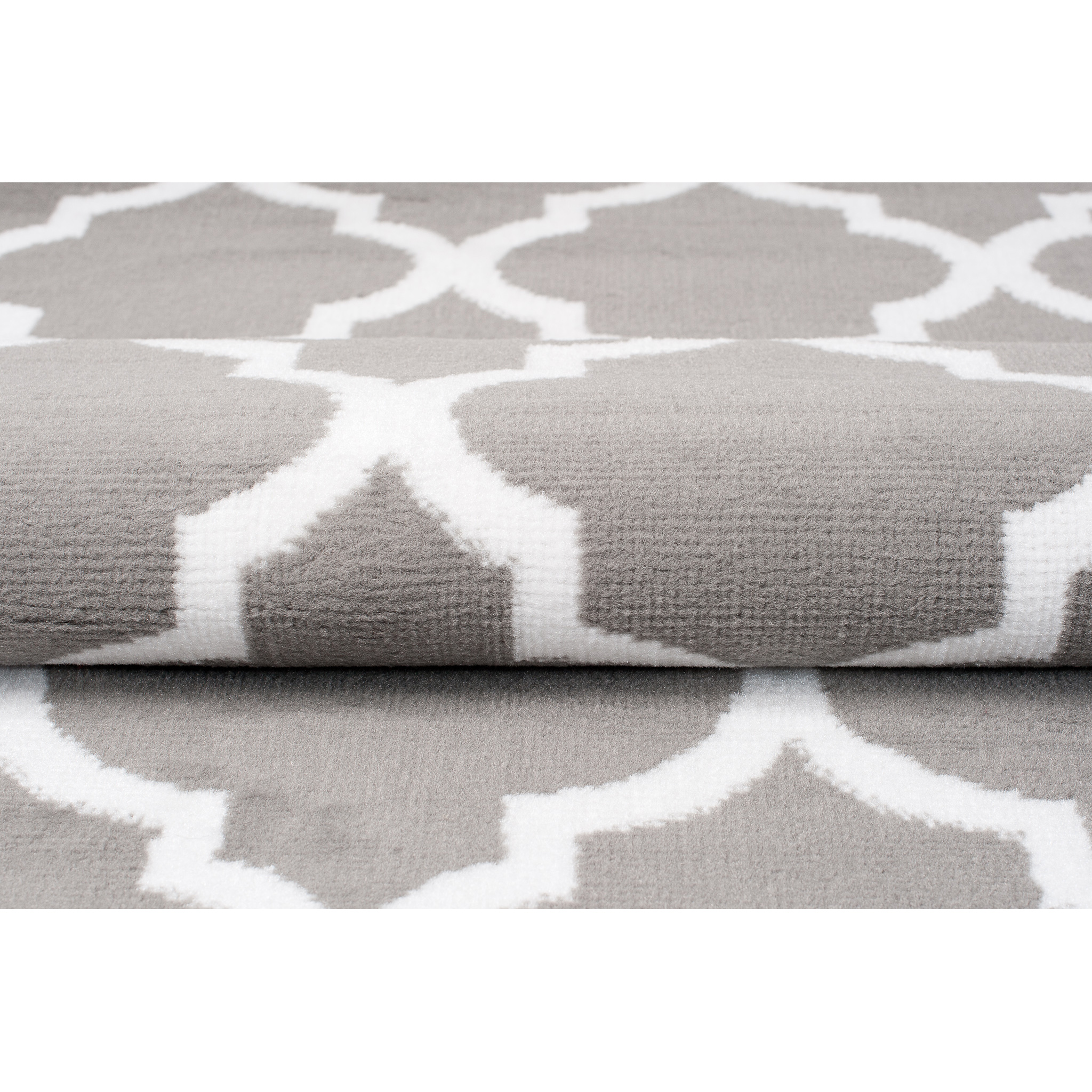 Tapis Firet Moderne Marocain Treillis Gris Blanc Fin