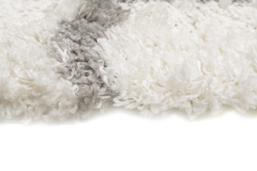 Tapis Evra Shaggy Crème Gris Géométrique Moelleux