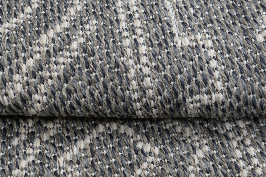 Tapis Arruba Rond Extérieur Intérieur Gris Foncé Ethnique Résistant