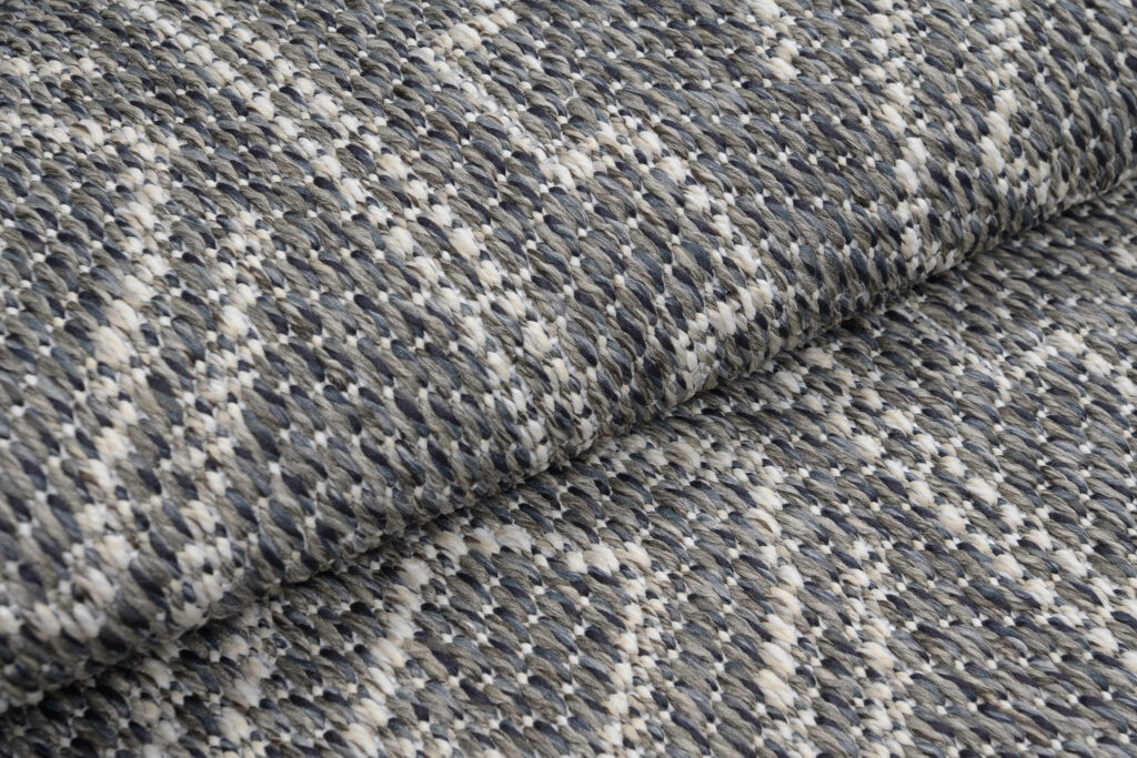 Tapis Arruba Rond Extérieur Intérieur Gris Foncé Ethnique Résistant
