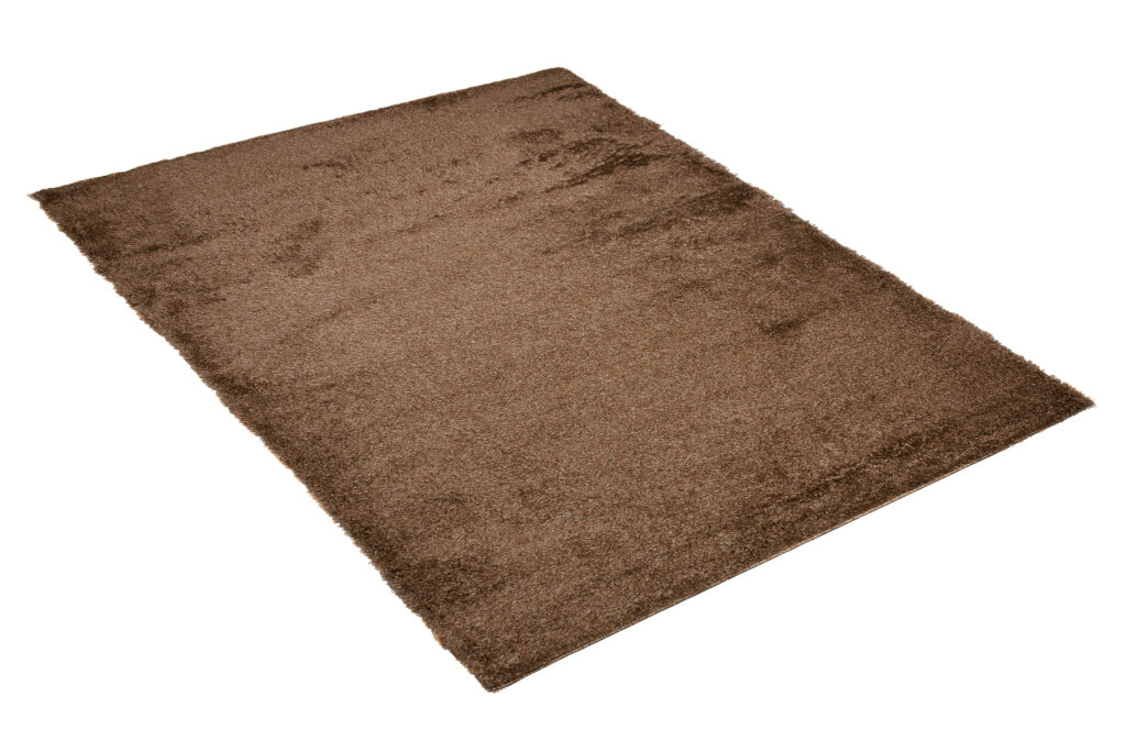 Tapis Evra Shaggy Marron Unicolore Moelleux