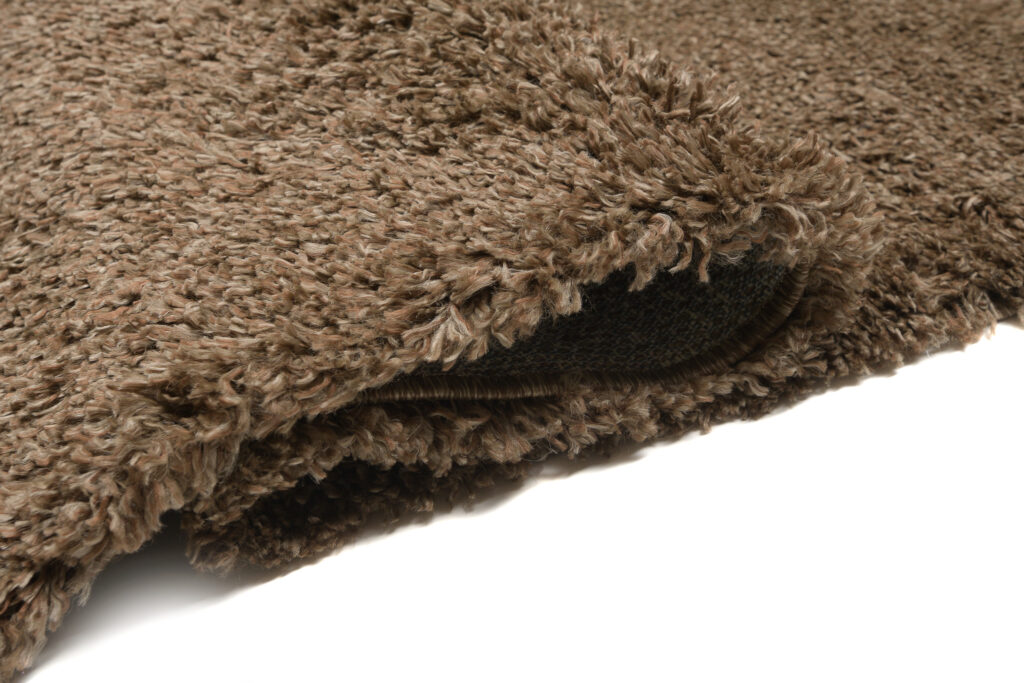 Tapis Evra Shaggy Marron Unicolore Moelleux