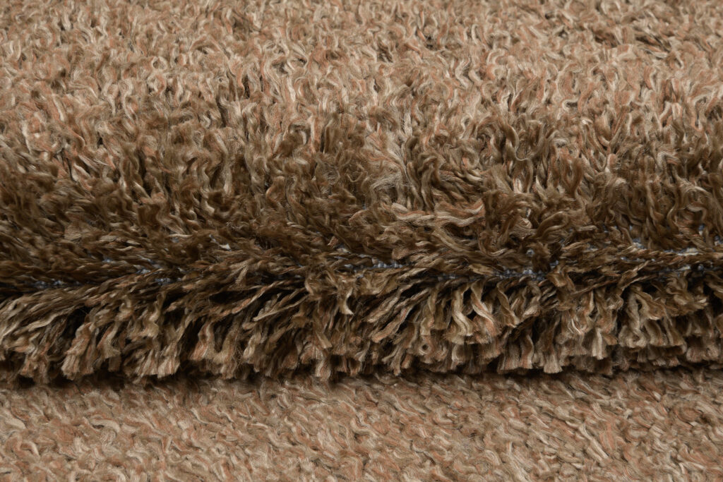 Tapis Evra Shaggy Marron Unicolore Moelleux
