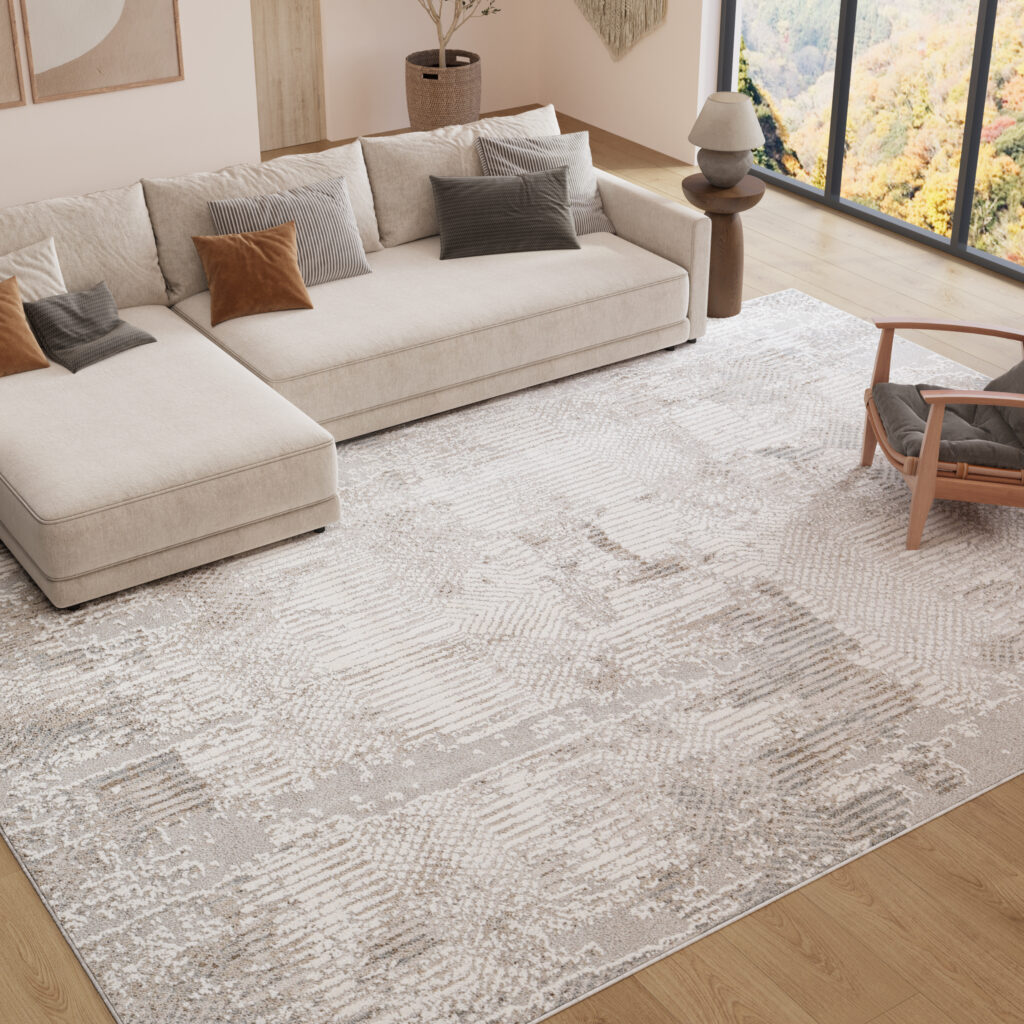 Tapis Trend Beige Gris Abstrait
