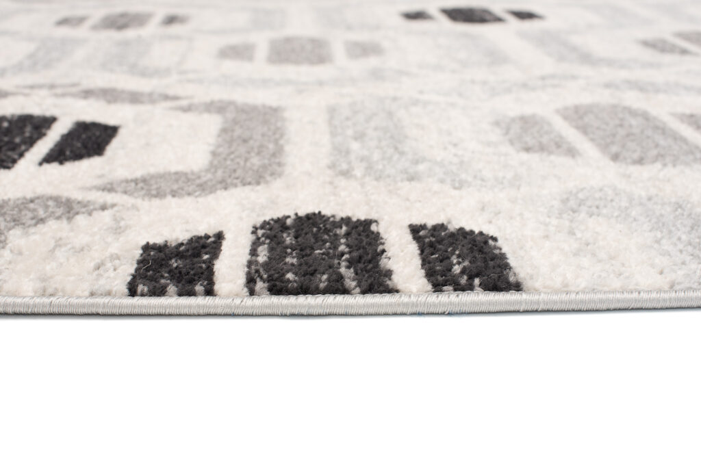 Tapis Cosmo Géométrique Hexagone Rose Gris Crème Doux