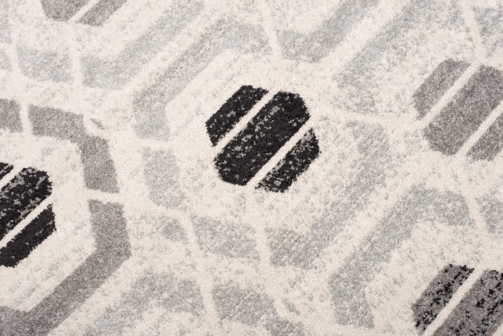 Tapis Cosmo Géométrique Hexagone Rose Gris Crème Doux