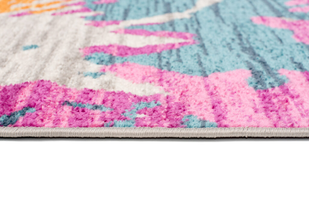 Tapis Cosmo Abstrait Tacheté Moucheté Rose Bleu Gris Doux