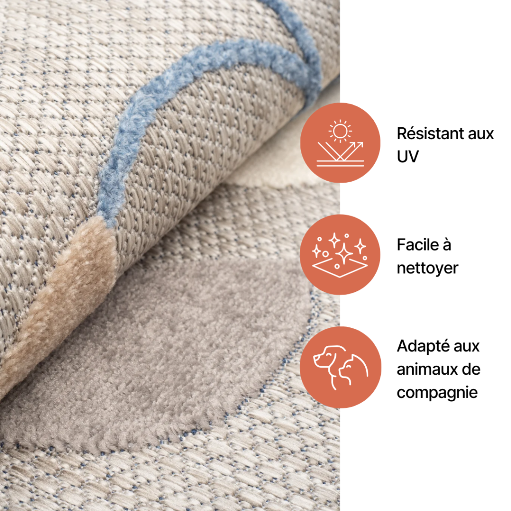 Tapis Extérieur Patio Rond Multicolore Feuilles
