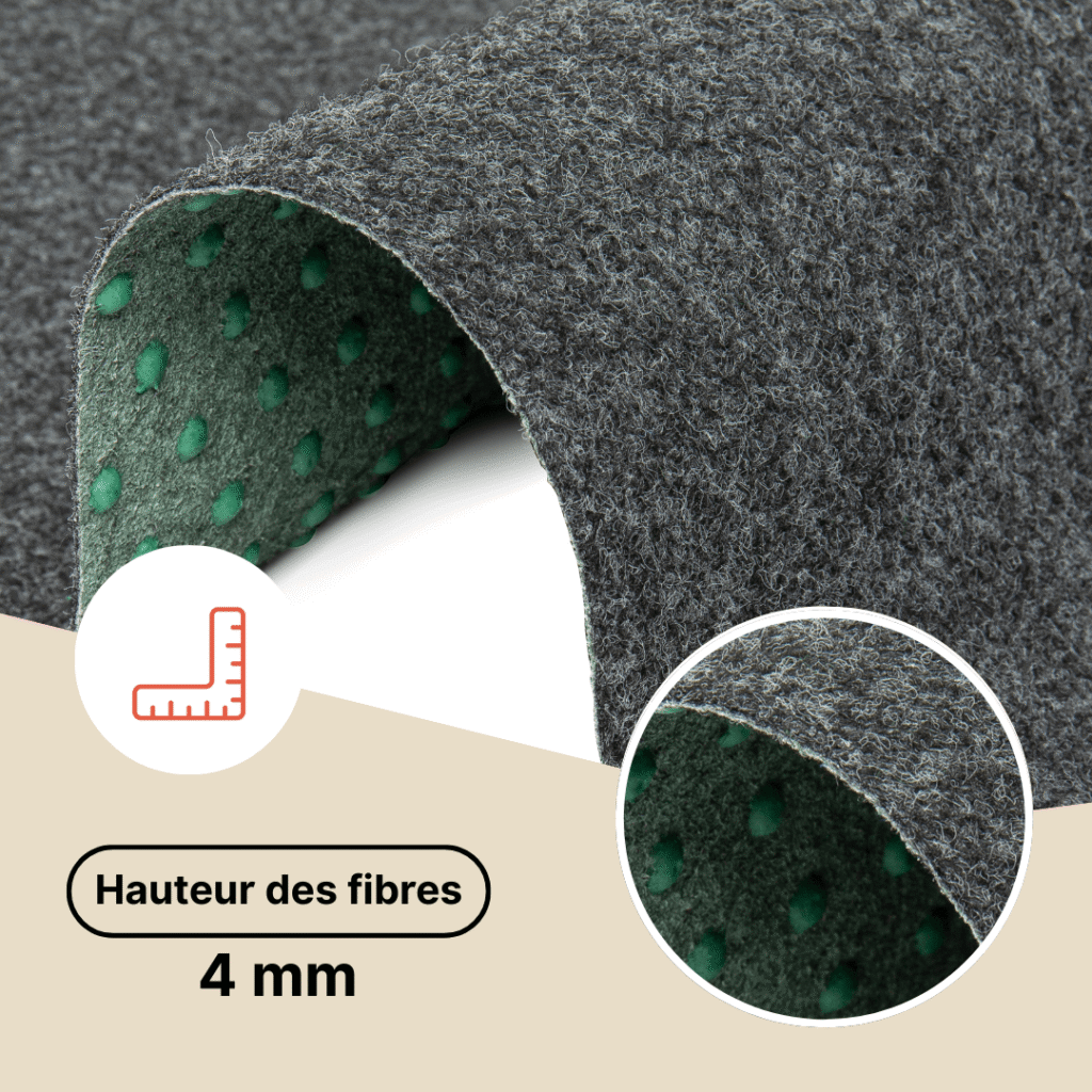 Gazon Synthétique Pemba Gris 4mm