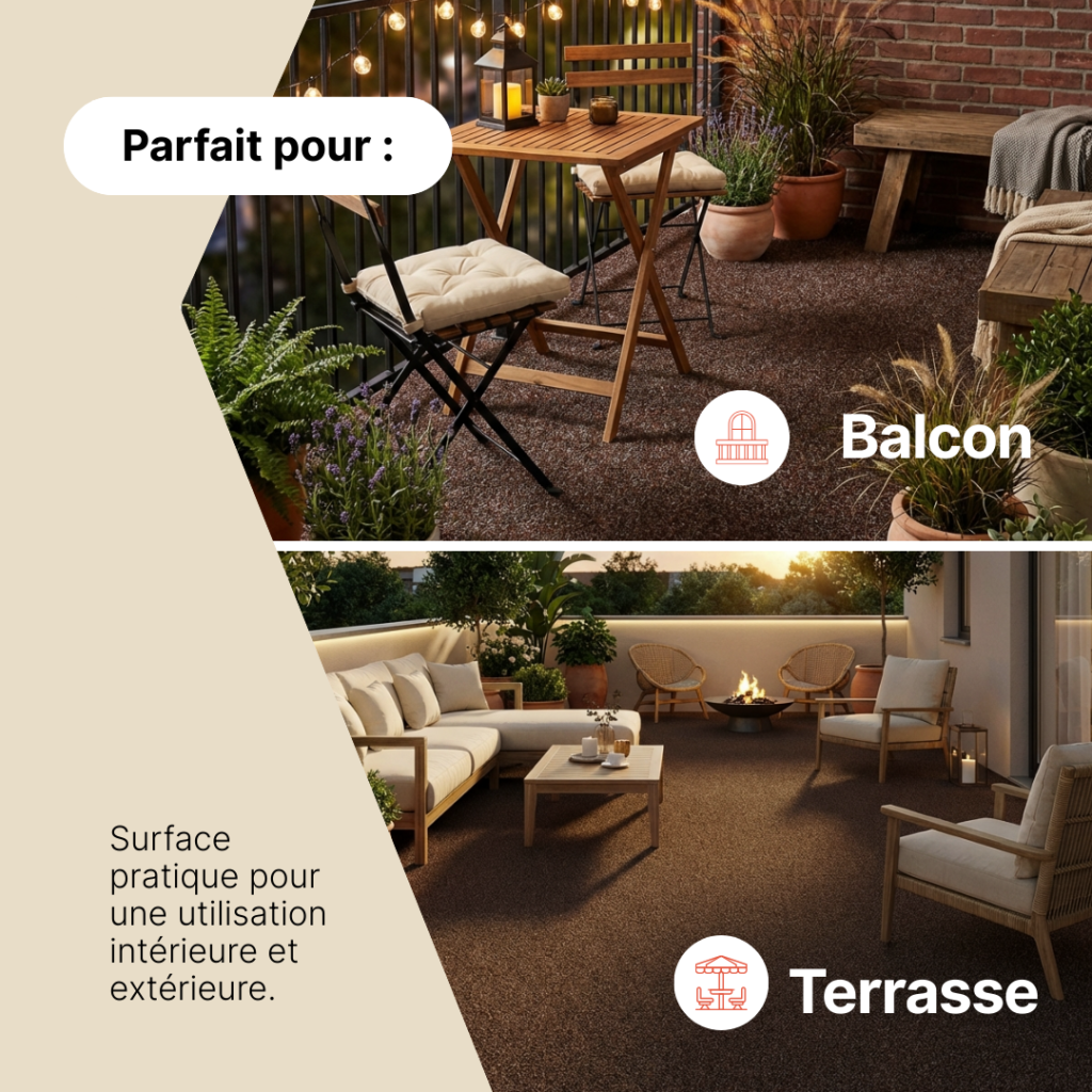 Gazon Synthétique Garden Marron 7mm
