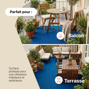 Gazon Synthétique Garden Bleu 7mm