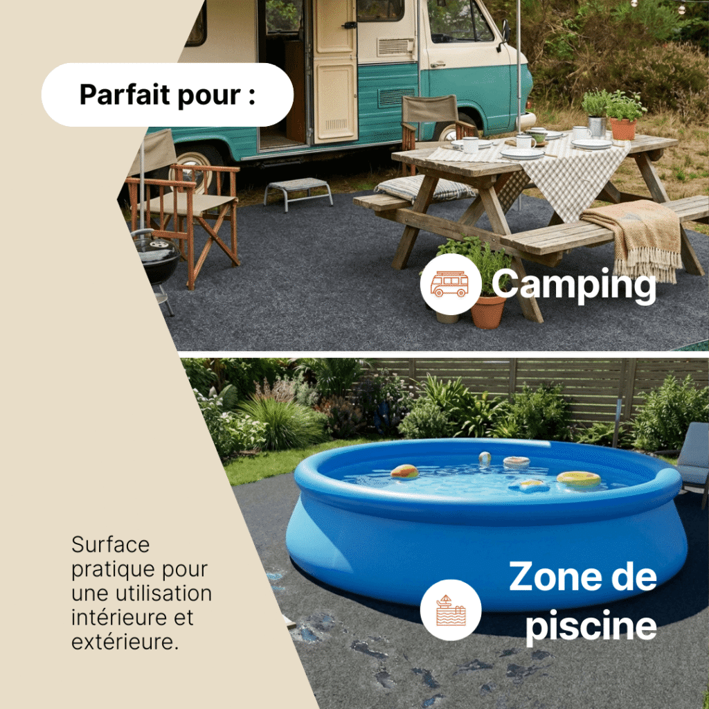 Gazon Synthétique Pemba Gris 4mm