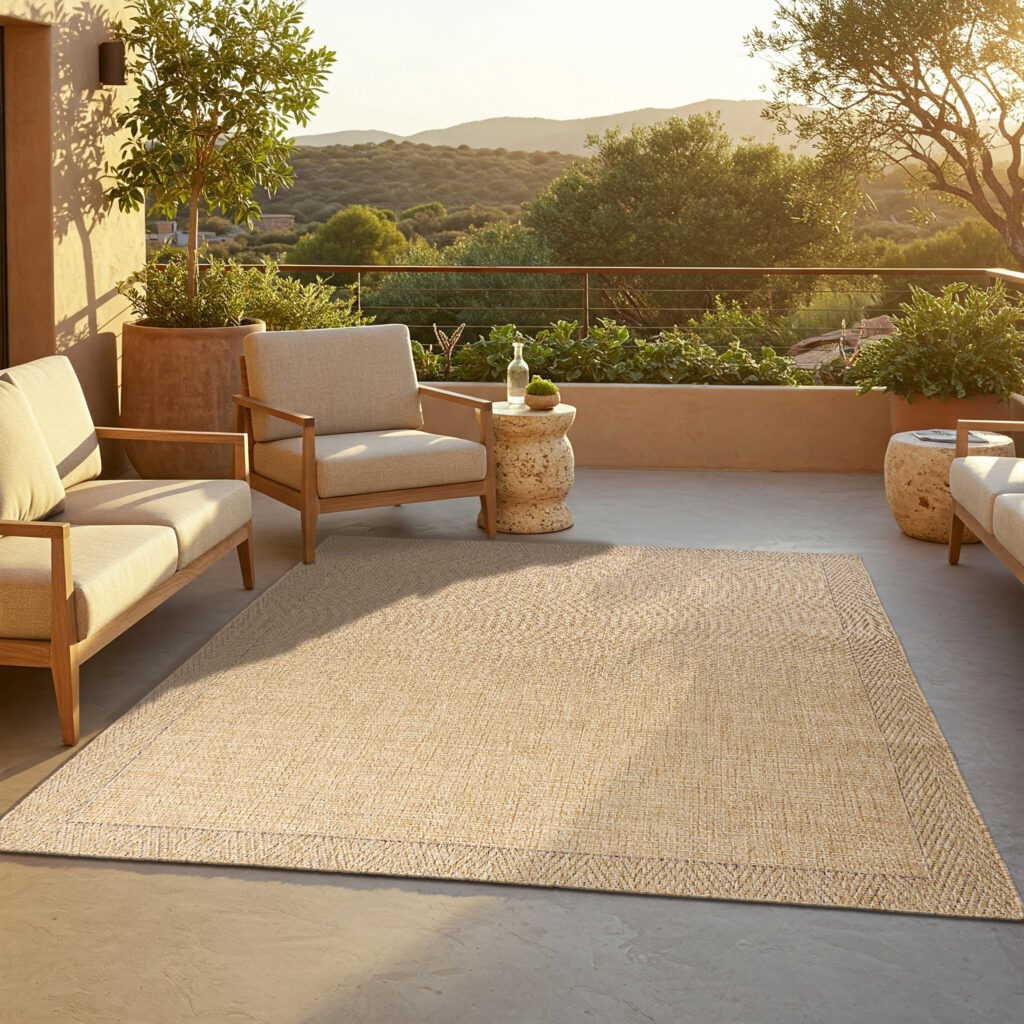Tapis d'extérieur Yucana Beige Cadre