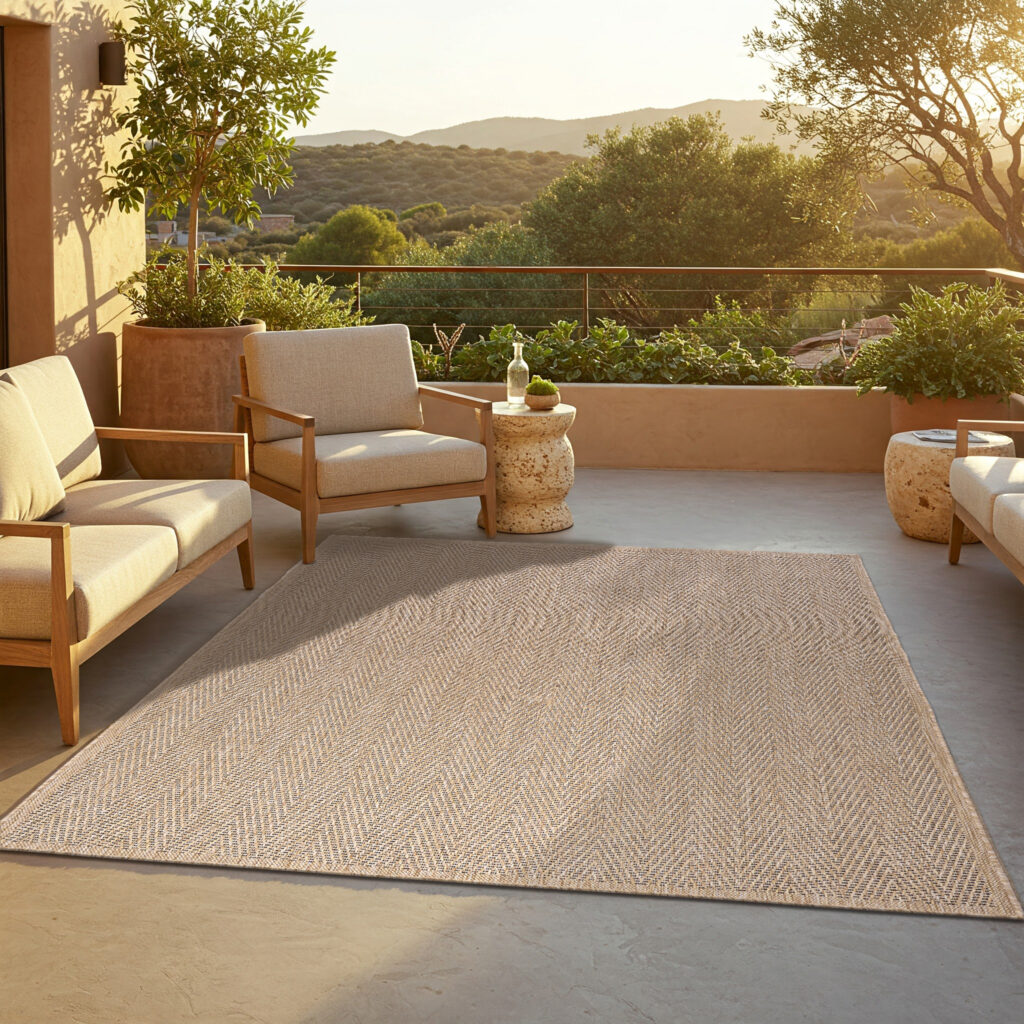 Tapis d'extérieur Yucana Beige Rayures