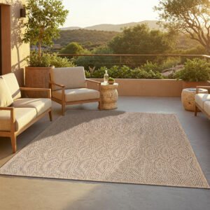 Tapis d'extérieur Yucana Beige Rayures
