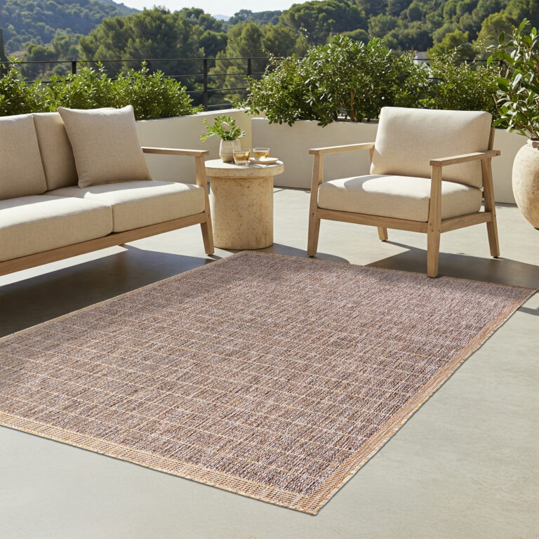 Tapis d'extérieur Yucana Marron Beige Cadre