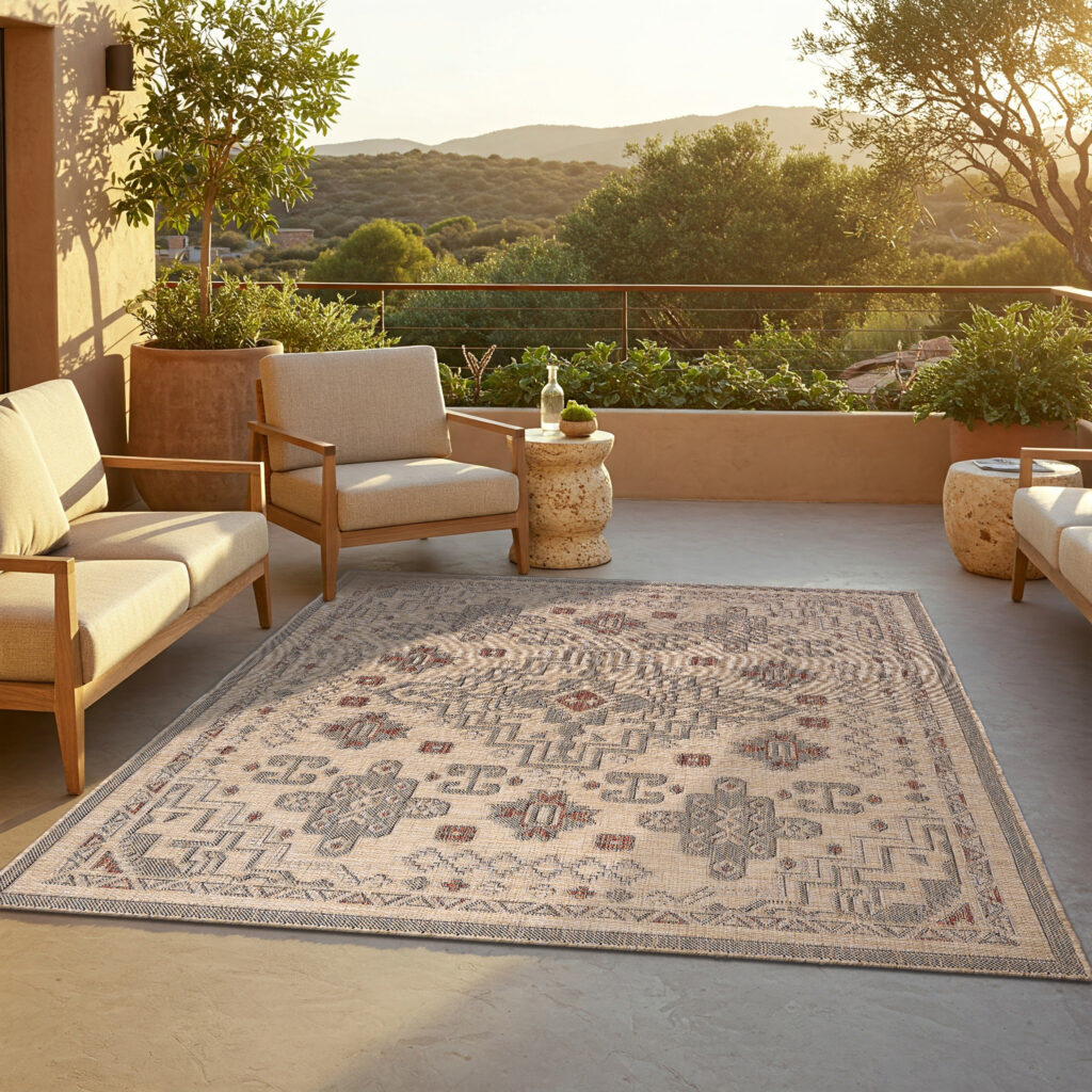 Tapis d'extérieur Yucana Beige Vintage