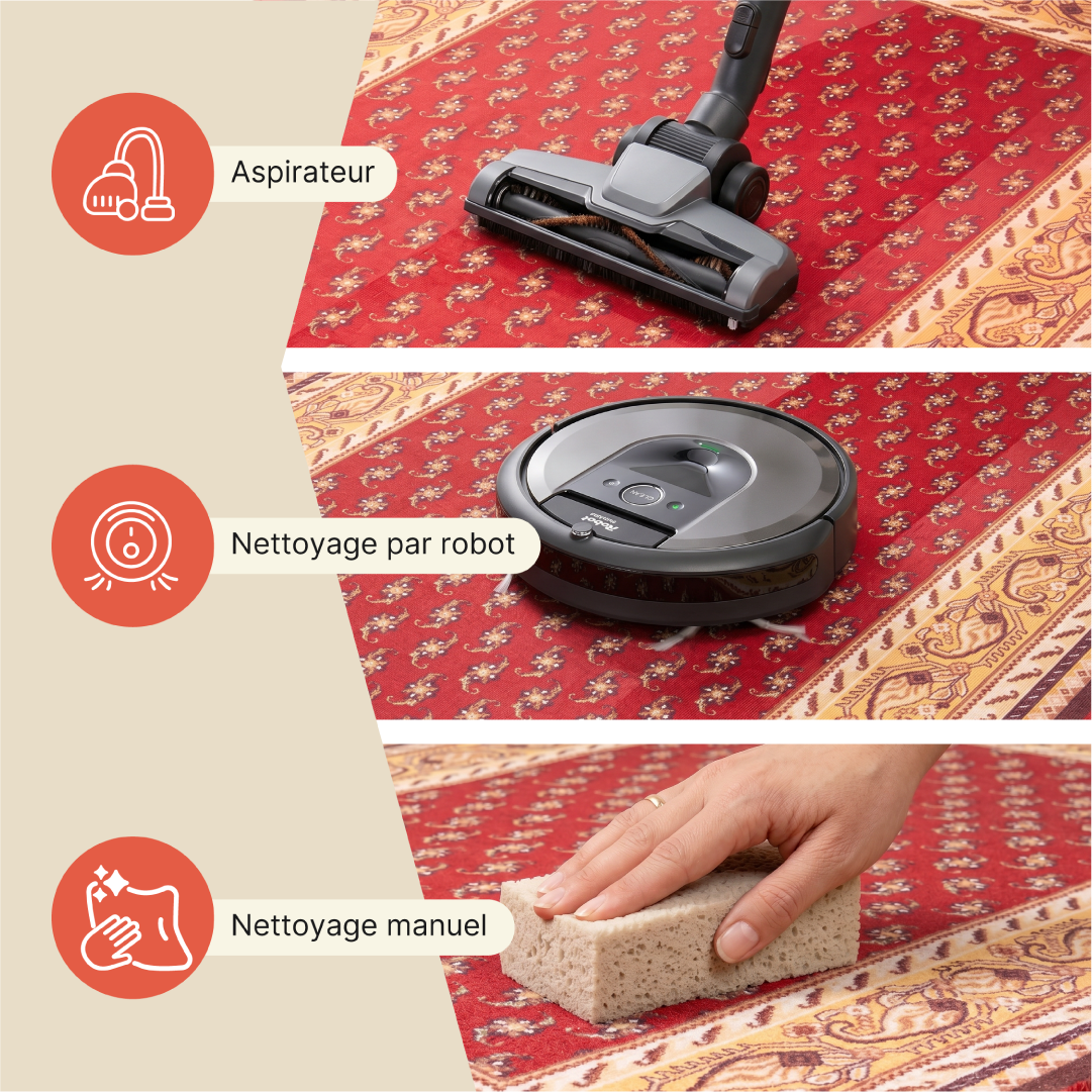 Tapis Nora Rouge Classique Antidérapant