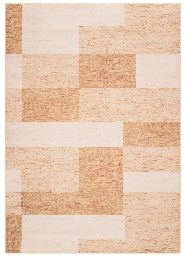 Tapis Nora Marron Géométrique Antidérapant