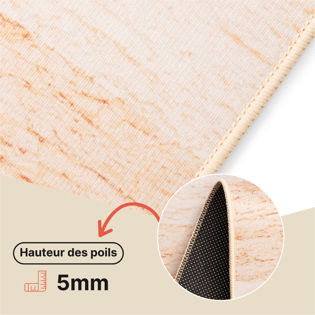 Tapis Nora Marron Géométrique Antidérapant