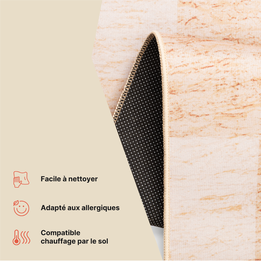Tapis Nora Marron Géométrique Antidérapant