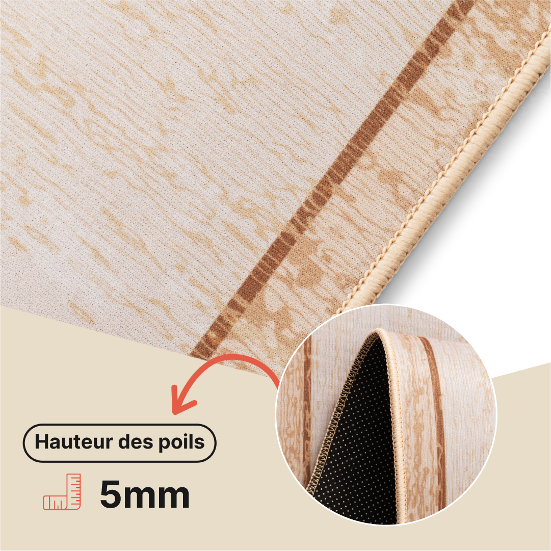 Tapis Nora Marron à Bordure Antidérapant