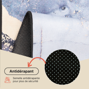 Tapis Nora Gris Bleu Marine Marbre Antidérapant