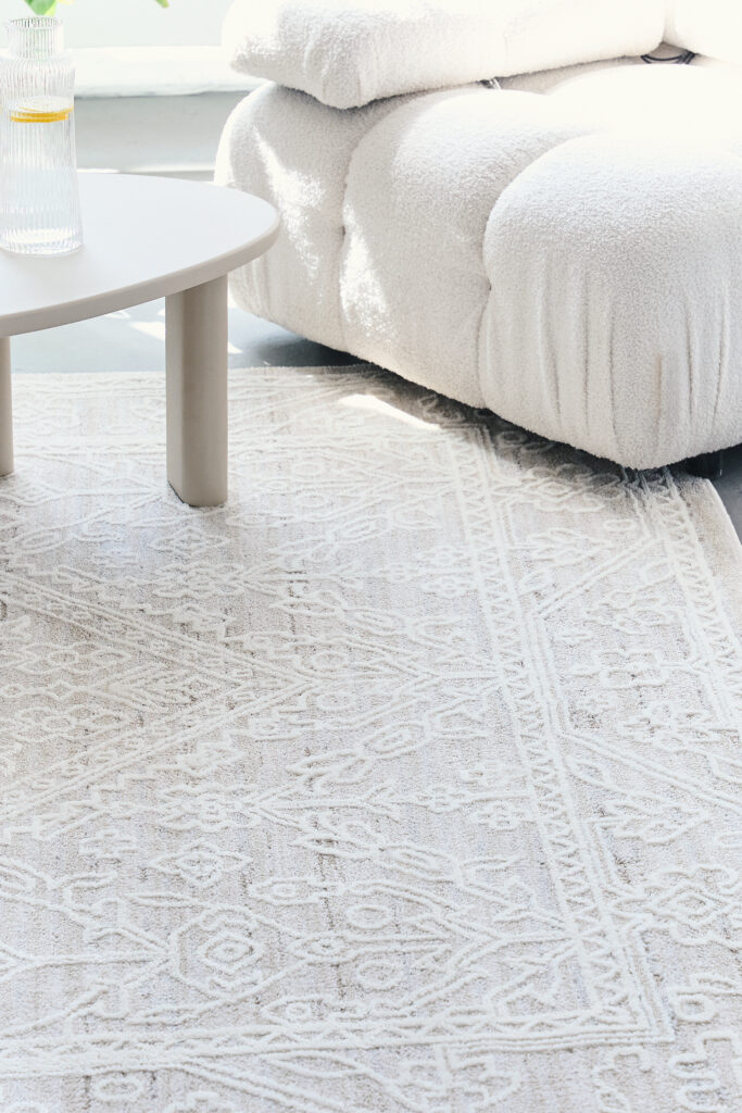 Tapis Trend Carré Beige Losanges Vintage