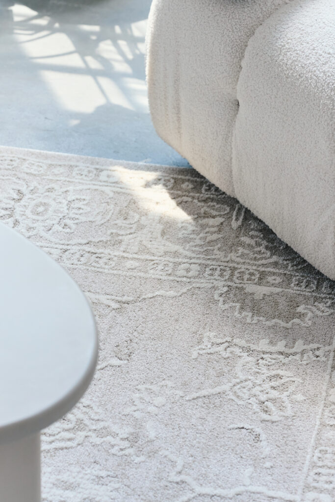 Tapis Trend Carré Beige Floral Vintage