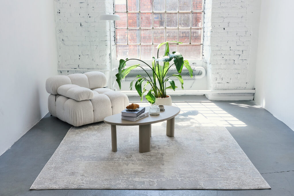 Tapis Trend Carré Beige Gris Abstrait